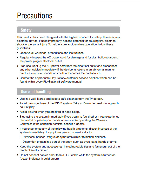 sample user manual document