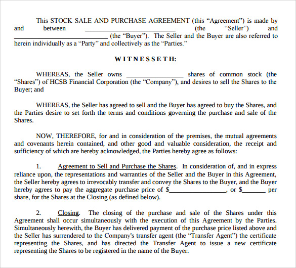 Stock Purchase Agreement Template  12+ Free Documents in PDF,Word