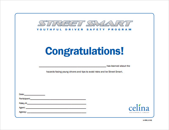 standard congratulation certificate 