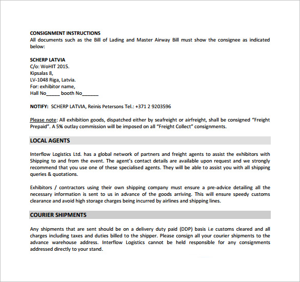 interflow shipping manual