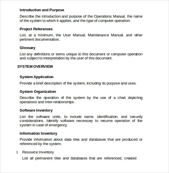 11 Operations Manual Templates to Download | Sample Templates