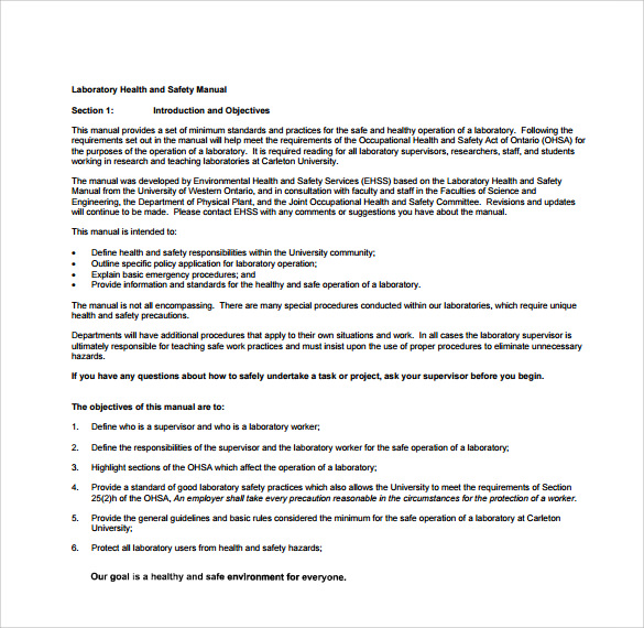 Laboratory Procedure Manual Template