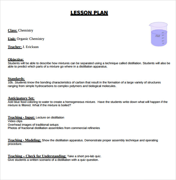 free sample madeline hunter lesson plan 