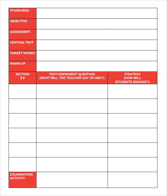 printable sample madeline hunter lesson plan 