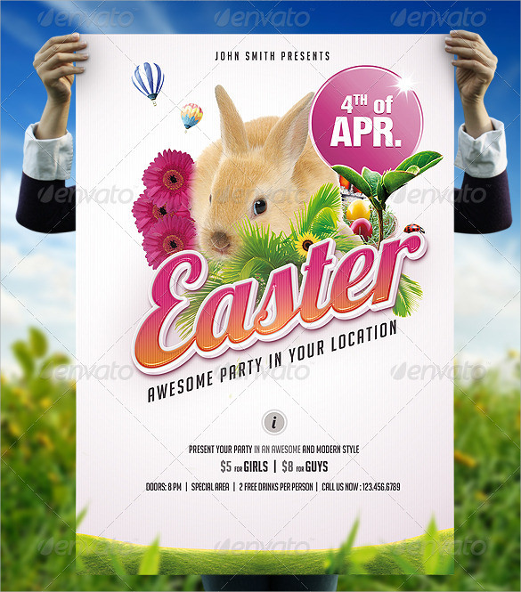 easter invitation template psd