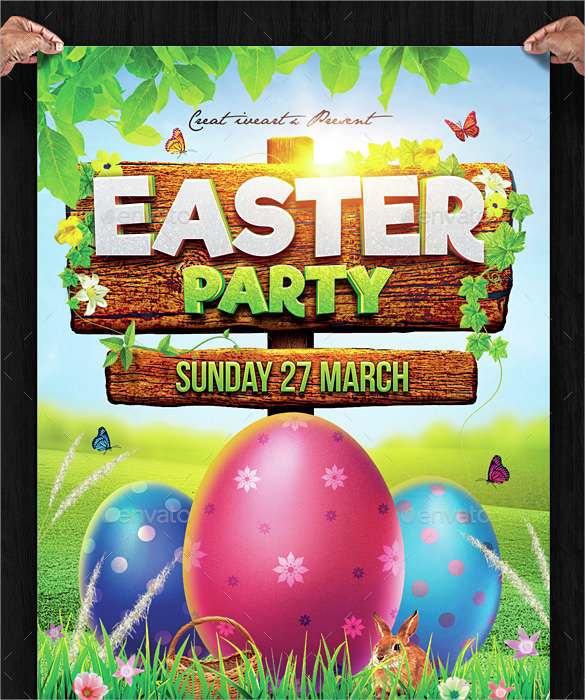 easter egg hunt invitation template psd