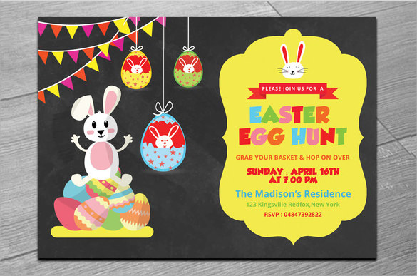 easter egg hunt party invitations template 