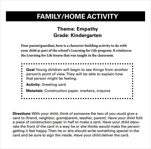 kindergarten lesson plan template