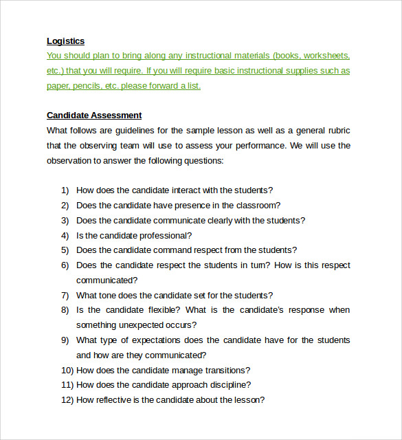 9+ Sample High School Lesson Plans  Sample Templates