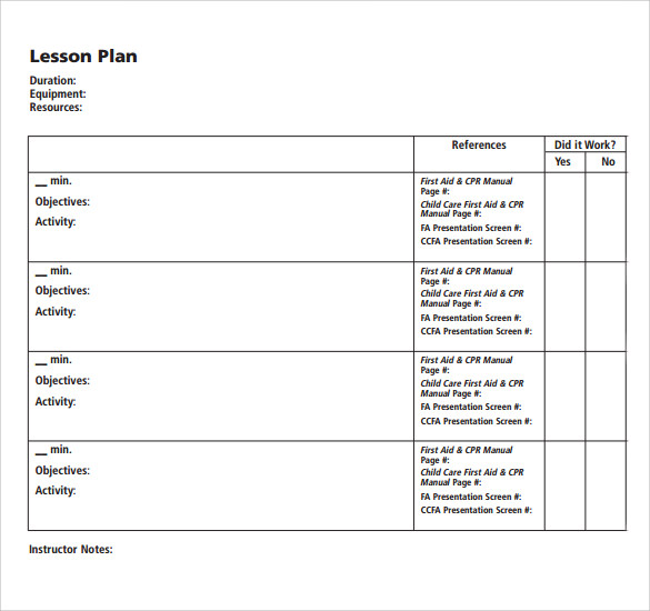 free downloadable templates for corporate lesson plans