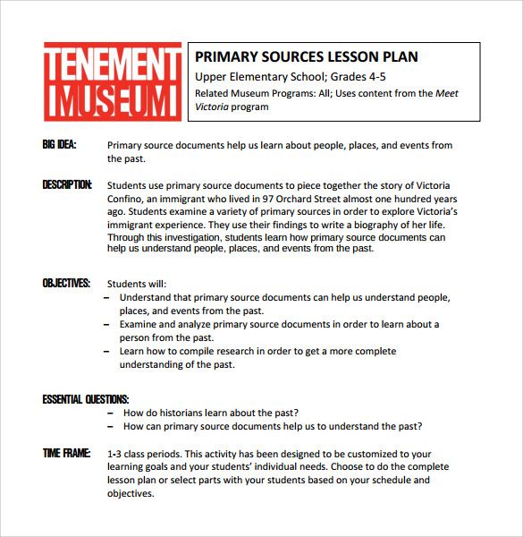 Lesson Plan Sample For Elementary Master Of Template Document