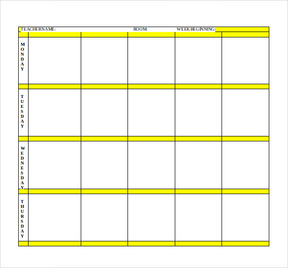 teacher lesson plan template word