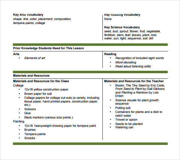 FREE 8+ Sample Art Lesson Plan Templates in PDF MS Word