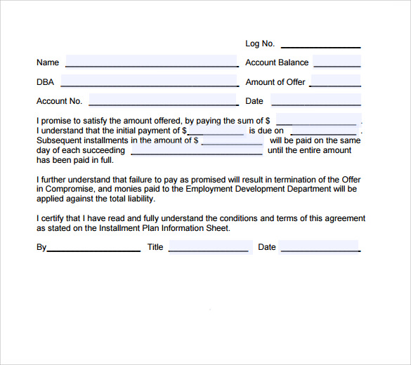 payment agreement pdf