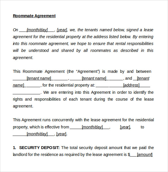 roommate agreement doc%ef%bb%bf