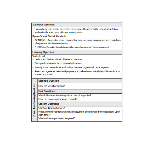 example unit lesson template