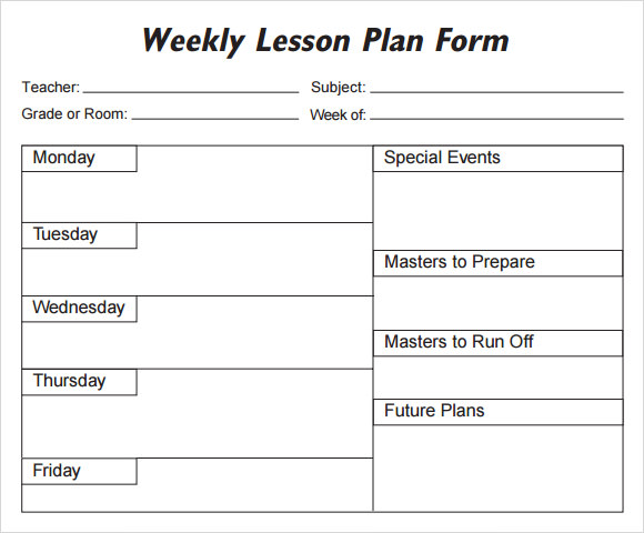 Sample simple lesson plan template pdf