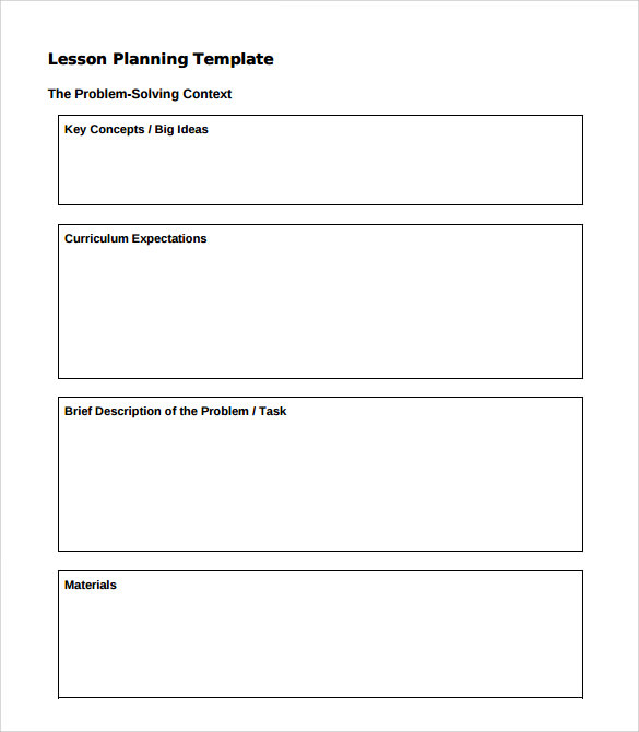 free sample simple lesson plan template
