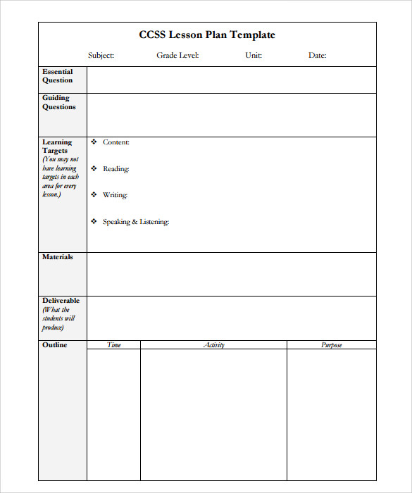 easy lesson planner