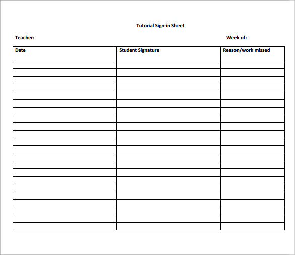 printable sample school sign in sheet 1