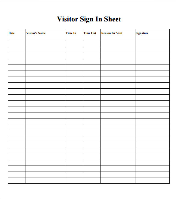 sample school sign in sheet example