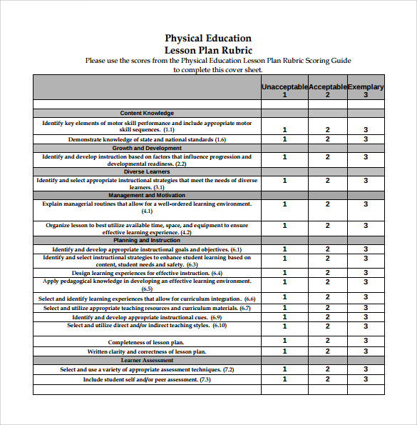simple pdf physical education lesson plan template