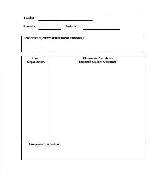downloadable physical education lesson plan template