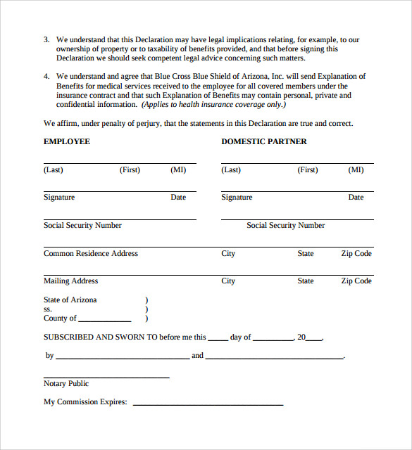 FREE 12+ Sample Domestic Partnership Agreement Templates in PDF MS Word