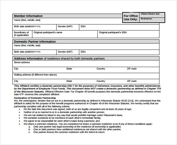 Sample Domestic Partnership Agreement 11+ Free Documents