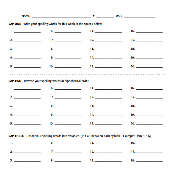 FREE 14 Sample Spelling Test Templates In PDF MS Word