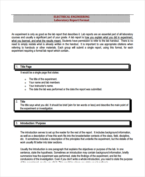 engineering laboratory report