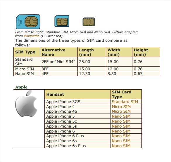 simple micro sim template