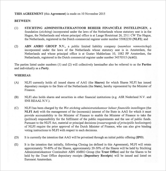 agreement 9 letter general Download Agreement Sample  12 Templates Relationship to