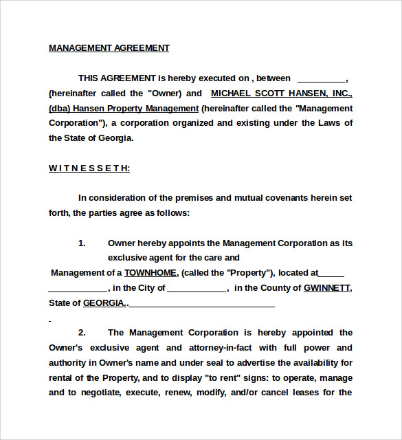 management agreement