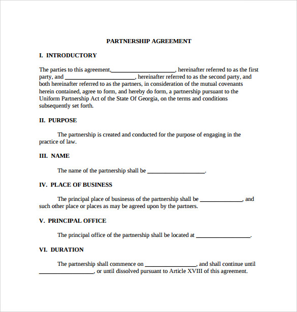 sample pdf general partnership agreement