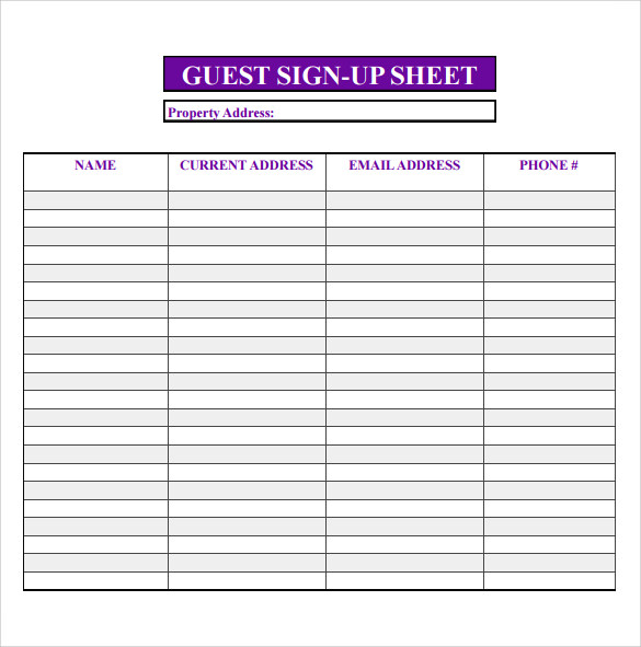 free 14 sample open house sign in sheet templates in pdf