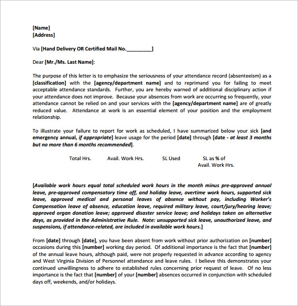 final-warning-letter-for-absenteeism-collection-letter-template