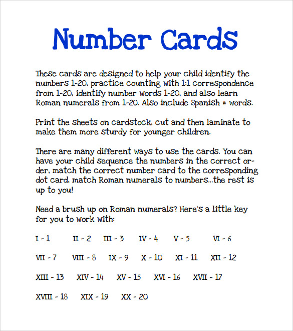printable number templates