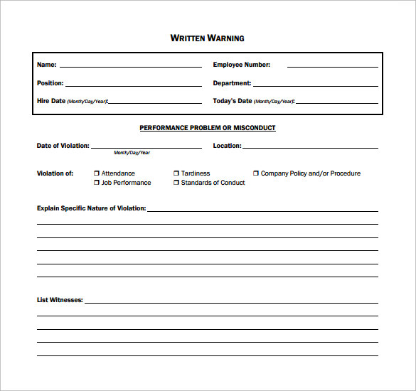 free-printable-written-warning-template