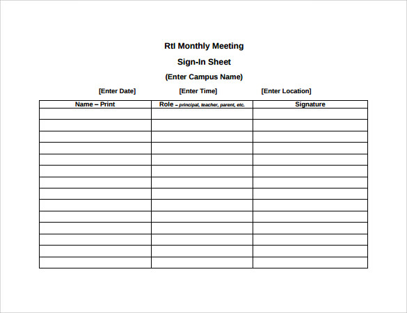 FREE 14+ Sample Meeting Sign in Sheet Templates in PDF | MS Word
