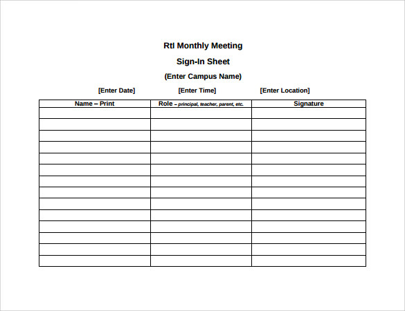 printable and editable meeting sign up sheets