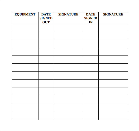 equipment sign out sheet1