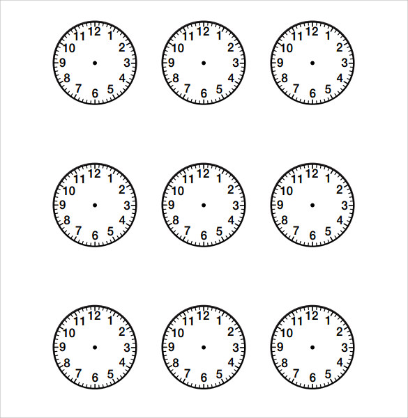 sample clock face template