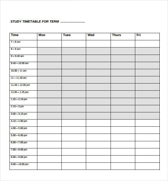 simple time study template format 