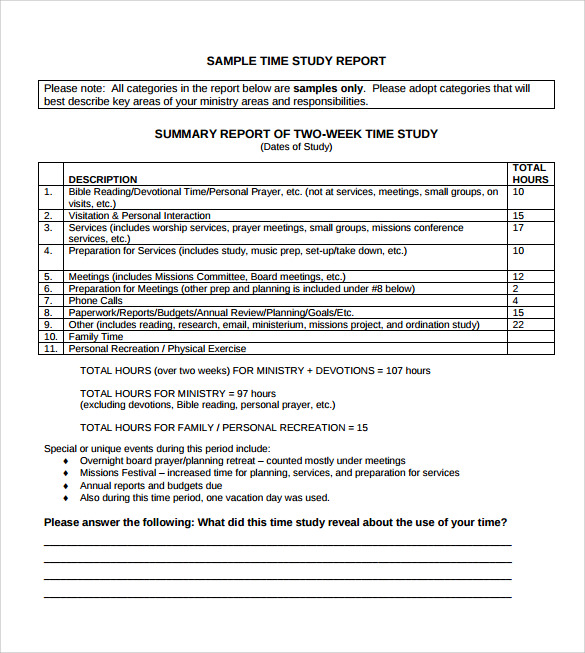 6 Time Study Templates to Download for Free Sample Templates