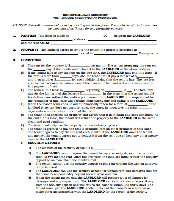 property lease agreement example