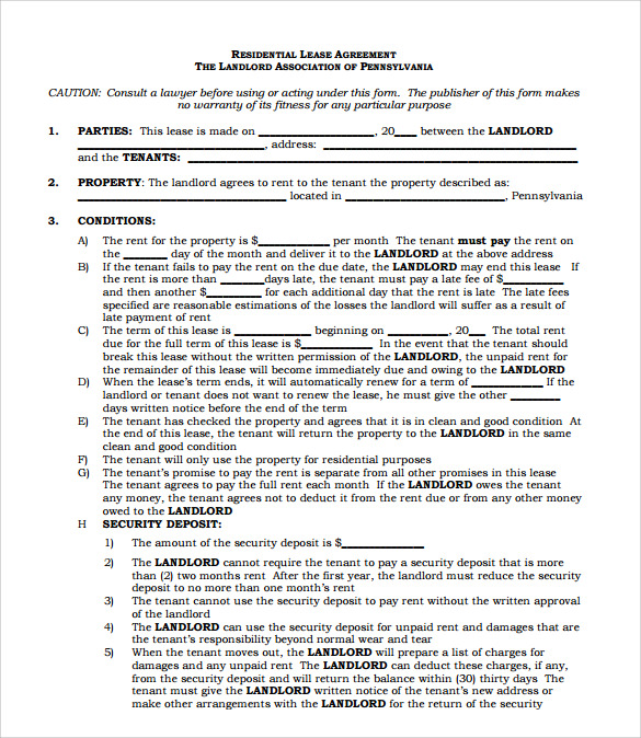 free 9 sample property lease agreement templates in pdf ms word