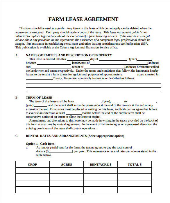 9 Property Lease Agreement Templates to Download for Free Sample