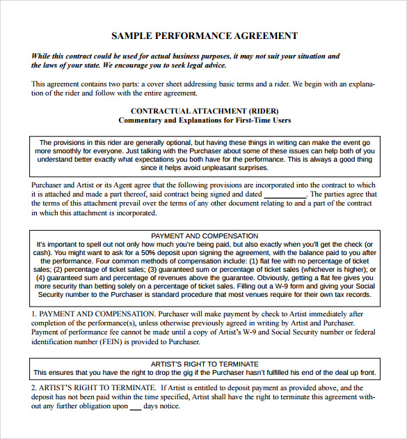 sample artist agreement template format 