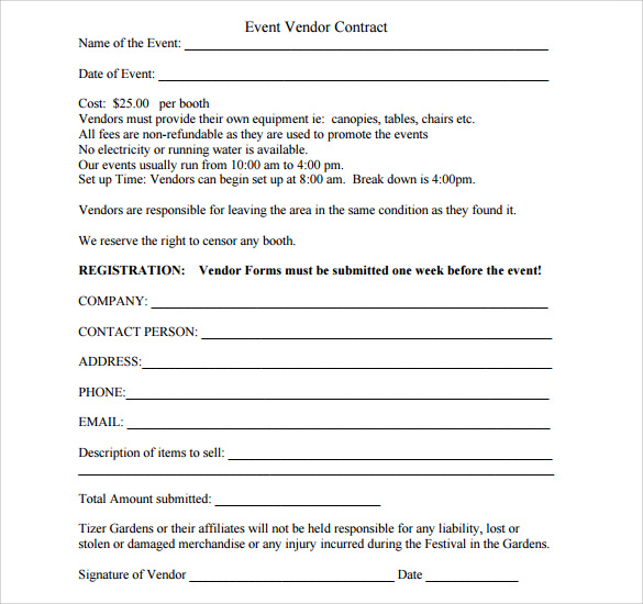 event vendor contract template